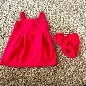 Janie and Jack pink dress with matching diaper cover, size 6-12 months
